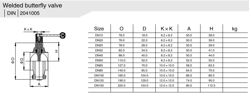 Sanitary Weld Butterfly Valve